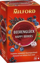 MILFORD Gyümölcstea, 20x2,5 g, MILFORD "Happy berries", bogyós gyümölcs MILFORD Gyümölcstea, 20x2,5 g, MILFORD "Happy berries", bogyós gyümölcs