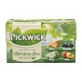   PICKWICK Fekete tea, 20x1,5 g, PICKWICK "Variációk Zöld", narancs, feketeribizli, alma, őszibarack