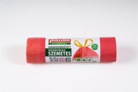 MAZZINI Szemeteszsák, újrahasznosított, húzófüles, 25 l, 20 db, 50x55 cm, 16 µ, MAZZINI, piros MAZZINI Szemeteszsák, újrahasznosított, húzófüles, 25 l, 20 db, 50x55 cm, 16 µ, MAZZINI, piros
