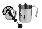 . Kézi tejhabosító, rozsdamentes acél, ezüst színű, 40cl . Kézi tejhabosító, rozsdamentes acél, ezüst színű, 40cl