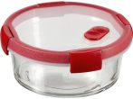   CURVER Ételtartó, kerek, üveg, 0,6 l, CURVER "Smart Cook", piros