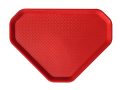   . Önkiszolgáló tálca, háromszögletű, műanyag, éttermi,  piros, 47,5x34 cm