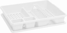 CURVER Edényszárító, tálcával, 45x38x8,8 cm, CURVER, fehér CURVER Edényszárító, tálcával, 45x38x8,8 cm, CURVER, fehér