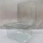   . Ételtároló doboz, egybefedeles, műanyag, szögletes, 500 ml, 100 db, "Party", víztiszta