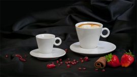 . Mokkáscsésze+alj, fehér, 7cl, 6db-os szett, "CoffeeTime" . Mokkáscsésze+alj, fehér, 7cl, 6db-os szett, "CoffeeTime"