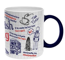 . Teásbögre, angol nyelvtani mintával, 32cl . Teásbögre, angol nyelvtani mintával, 32cl