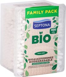 SEPTONA Fültisztító pálcika, biológiailag lebomló, 300 db, SEPTONA SEPTONA Fültisztító pálcika, biológiailag lebomló, 300 db, SEPTONA