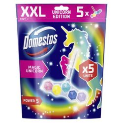 DOMESTOS WC frissítő blokk, 5 db-os, DOMESTOS "Power 5", unikornis DOMESTOS WC frissítő blokk, 5 db-os, DOMESTOS "Power 5", unikornis