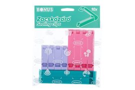 BONUS Zacskózáró csipesz, 10 db, BONUS, vegyes színek BONUS Zacskózáró csipesz, 10 db, BONUS, vegyes színek