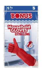 BONUS Gumikesztyű, háztartási, latex, extra hosszú, 38 cm, S méret, BONUS, piros BONUS Gumikesztyű, háztartási, latex, extra hosszú, 38 cm, S méret, BONUS, piros