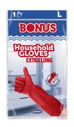 BONUS Gumikesztyű, háztartási, latex, extra hosszú, 38 cm, L méret, BONUS, piros BONUS Gumikesztyű, háztartási, latex, extra hosszú, 38 cm, L méret, BONUS, piros
