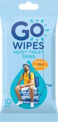 GO WIPES Toalettpapír, nedves, 10 db, GO WIPES "Comfort"