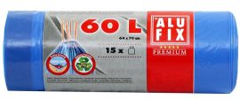 ALUFIX Szemeteszsák, zárószalagos, 60 l, 15 db, 64x71 cm, 26 µ, ALUFIX, kék ALUFIX Szemeteszsák, zárószalagos, 60 l, 15 db, 64x71 cm, 26 µ, ALUFIX, kék
