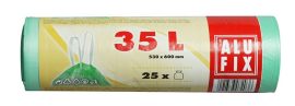 ALUFIX Szemeteszsák, zárószalagos, 35 l, 25 db, 53x60 cm, 15 µ, ALUFIX, zöld ALUFIX Szemeteszsák, zárószalagos, 35 l, 25 db, 53x60 cm, 15 µ, ALUFIX, zöld