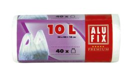 ALUFIX Szemeteszsák, köthető füllel, 10 l, 40 db, 36x44 cm, 10 µ, ALUFIX, fehér ALUFIX Szemeteszsák, köthető füllel, 10 l, 40 db, 36x44 cm, 10 µ, ALUFIX, fehér