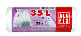 ALUFIX Szemeteszsák, köthető füllel, 35 l, 25 db, 53x60 cm, 10 µ, ALUFIX, fehér ALUFIX Szemeteszsák, köthető füllel, 35 l, 25 db, 53x60 cm, 10 µ, ALUFIX, fehér