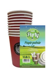 TUTI Papír pohár, 3 dl, 10 db, TUTI "Party"