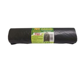 TUTI Nagykukazsák, 240 l, 5 db, 120x140 cm, 40 µ, TUTI "Giga", fekete TUTI Nagykukazsák, 240 l, 5 db, 120x140 cm, 40 µ, TUTI "Giga", fekete