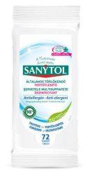 SANYTOL Fertőtlenítő törlőkendő, 36 db maxi/72 db standard, SANYTOL, antiallergén SANYTOL Fertőtlenítő törlőkendő, 36 db maxi/72 db standard, SANYTOL, antiallergén