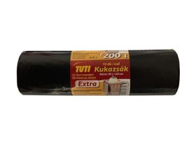 TUTI Szemeteszsák, extra erős, 200 l, 10 db, 95x120 cm, 32 µ, TUTI "Extra", fekete TUTI Szemeteszsák, extra erős, 200 l, 10 db, 95x120 cm, 32 µ, TUTI "Extra", fekete
