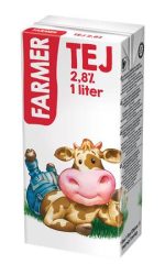 . Tartós tej, dobozos, 2,8%, 1 l, FARMER . Tartós tej, dobozos, 2,8%, 1 l, FARMER