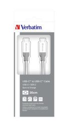VERBATIM USB kábel, USB-C 3.1 - USB-C, 30 cm, VERBATIM, ezüst VERBATIM USB kábel, USB-C 3.1 - USB-C, 30 cm, VERBATIM, ezüst