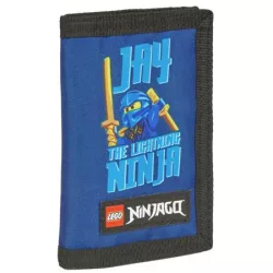 LEGO Pénztárca, tépőzáras, LEGO "Ninjago Jay", kék-mintás
