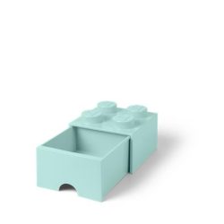 LEGO Tárolódoboz, fiókos, LEGO "Brick", vízkék