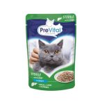 PREVITAL Macskaeledel, alutasakos, ivartalanított macskáknak, 100 g, PREVITAL, máj szószban PREVITAL Macskaeledel, alutasakos, ivartalanított macskáknak, 100 g, PREVITAL, máj szószban