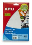   APLI Etikett, 45x8 mm, eltávolítható, ékszerekhez, A5 hordozón, APLI, 765 etikett/csomag