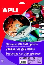 APLI Etikett, CD/DVD, A4, teljes lefedettségű, matt, APLI "Mega" APLI Etikett, CD/DVD, A4, teljes lefedettségű, matt, APLI "Mega"