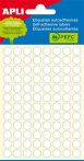 APLI Etikett, 8 mm kör, kézzel írható, fehér, APLI, 480 etikett/csomag APLI Etikett, 8 mm kör, kézzel írható, fehér, APLI, 480 etikett/csomag
