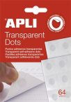 APLI Ragasztókorong, eltávolítható, APLI "Transparent Dots", átlátszó APLI Ragasztókorong, eltávolítható, APLI "Transparent Dots", átlátszó