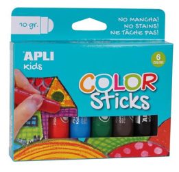 APLI Tempera kréta készlet, APLI Kids "Color Sticks", 6 különböző szín APLI Tempera kréta készlet, APLI Kids "Color Sticks", 6 különböző szín