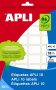   APLI Etikett, 20x50 mm, kézzel írható, kerekített sarkú, APLI, 150 etikett/csomag