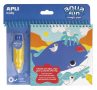   APLI Színezőfüzet, vízbázisú, APLI Kids "Aqua Fun", tengeri állatok
