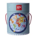 APLI Puzzle, kör alakú, 48 darabos, APLI Kids "Circular Puzzle", világtérkép APLI Puzzle, kör alakú, 48 darabos, APLI Kids "Circular Puzzle", világtérkép