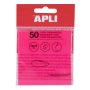   APLI Öntapadó jegyzettömb, átlátszó, vízálló, 75x75 mm, 50 lap, APLI, rózsaszín