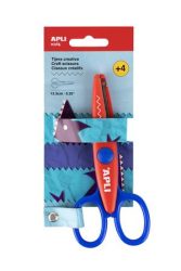 APLI Olló, kreatív, cikkcakk, APLI Kids "Zig-Zag", piros-kék
