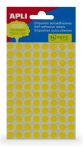 APLI Etikett, 8 mm kör, kézzel írható, színes, APLI, sárga, 288 etikett/csomag APLI Etikett, 8 mm kör, kézzel írható, színes, APLI, sárga, 288 etikett/csomag