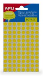 APLI Etikett, 8 mm kör, kézzel írható, színes, APLI, sárga, 288 etikett/csomag APLI Etikett, 8 mm kör, kézzel írható, színes, APLI, sárga, 288 etikett/csomag