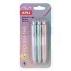   APLI Mini zseléstoll, 0,5 mm, nyomógombos, APLI "Pocket Gel", vegyes pasztell színek
