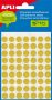   APLI Etikett, 13 mm kör, kézzel írható, színes, APLI, sárga, 175 etikett/csomag