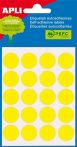 APLI Etikett, 19 mm kör, kézzel írható, színes, APLI, sárga, 100 etikett/csomag APLI Etikett, 19 mm kör, kézzel írható, színes, APLI, sárga, 100 etikett/csomag