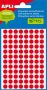   APLI Etikett, 8 mm kör, kézzel írható, színes, APLI, neon piros, 288 etikett/csomag