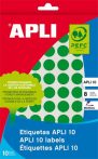   APLI Etikett, 10 mm kör, kézzel írható, színes, APLI, zöld, 1008 etikett/csomag