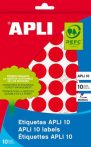   APLI Etikett, 16 mm kör, kézzel írható, színes, APLI, piros, 432 etikett/csomag