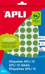 APLI Etikett, 16 mm kör, kézzel írható, színes, APLI, zöld, 432 etikett/csomag APLI Etikett, 16 mm kör, kézzel írható, színes, APLI, zöld, 432 etikett/csomag