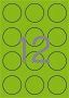   APLI Etikett, 60 mm kör, színes, APLI, neon zöld, 240 etikett/csomag