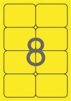   APLI Etikett, 99,1x67,7 mm, színes, kerekített sarkú, APLI, neon sárga, 160 etikett/csomag